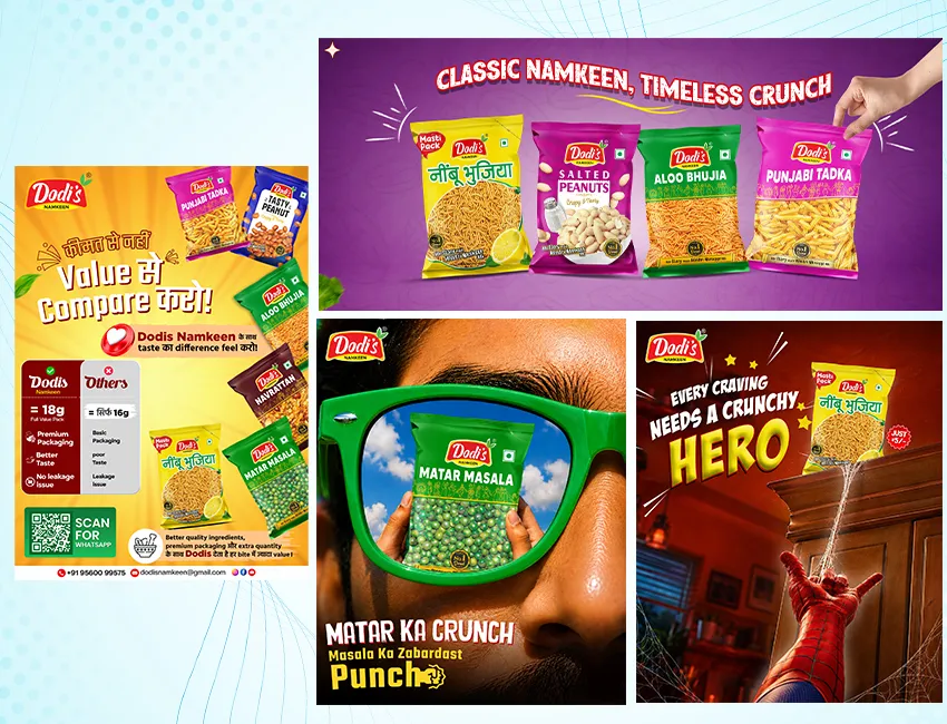 Multi-format campaign ad creatives designed by BrainADZ