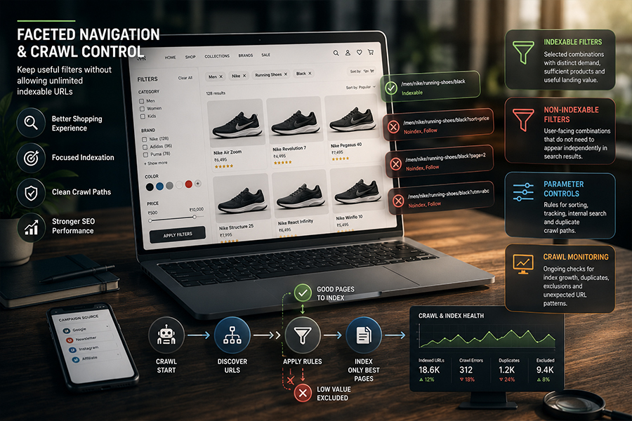 Faceted navigation and ecommerce crawl-management strategy