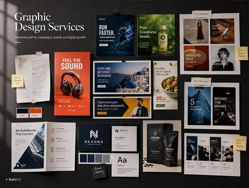 Graphic design and campaign creative work by BrainADZ