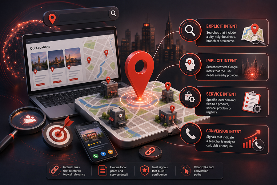 Local keyword mapping and location landing-page strategy