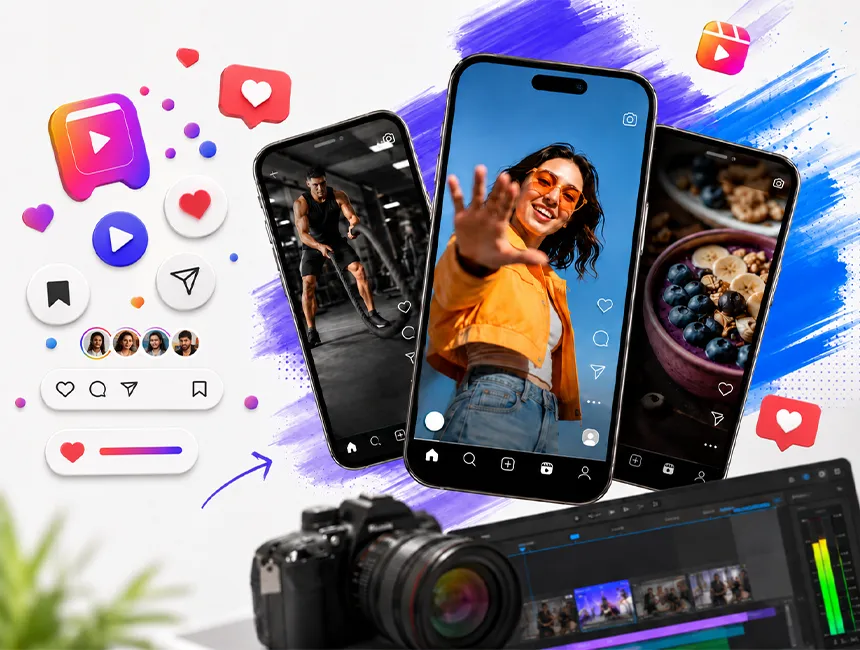 Reel editing timeline and vertical content work by BrainADZ