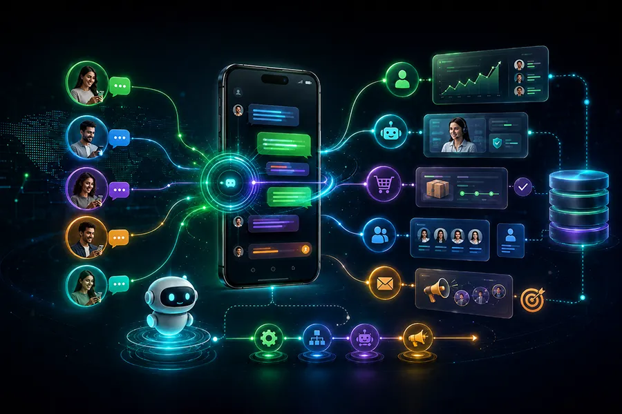 WhatsApp marketing campaign and conversation dashboard