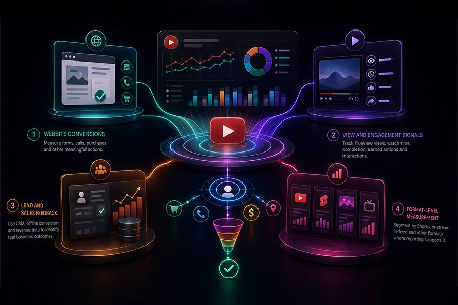 YouTube Ads view, watch-time and conversion tracking