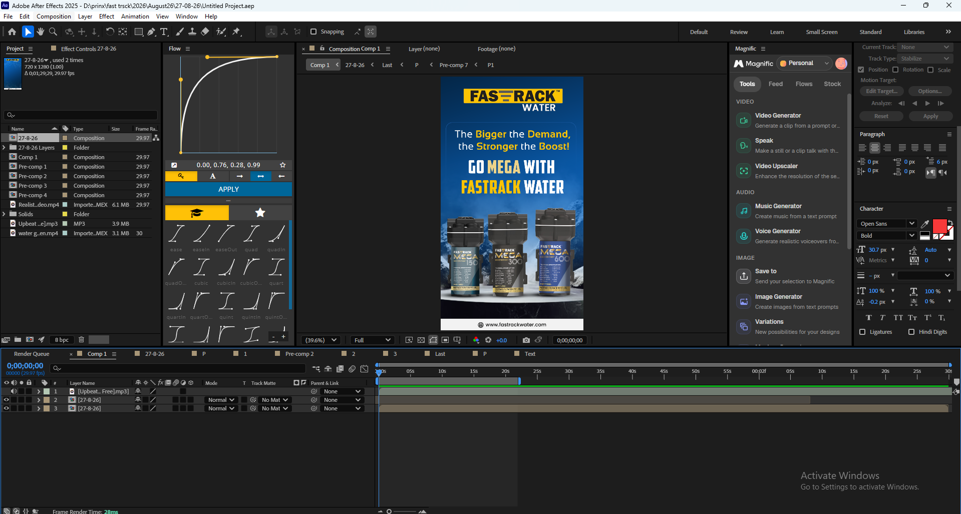 Short-form video editing timeline and content work by BrainADZ